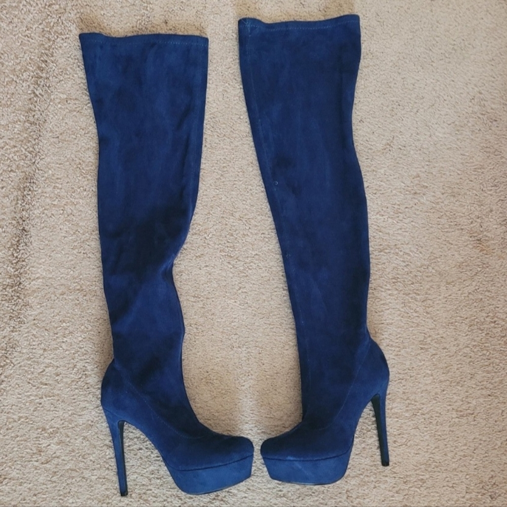 Platform high knee boots